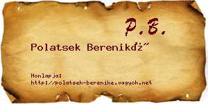Polatsek Bereniké névjegykártya